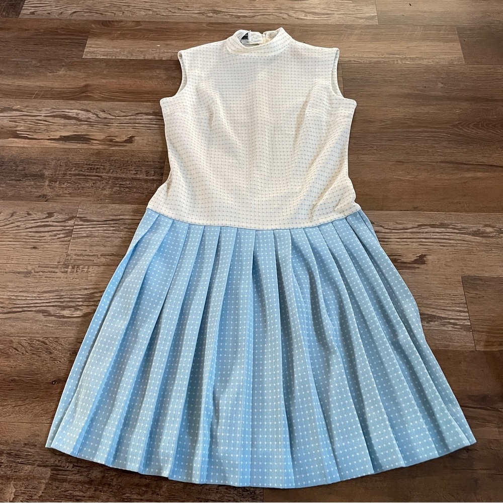 Bleeker Street vintage pleated blue dress with jacket 12 - Picture 5 of 12